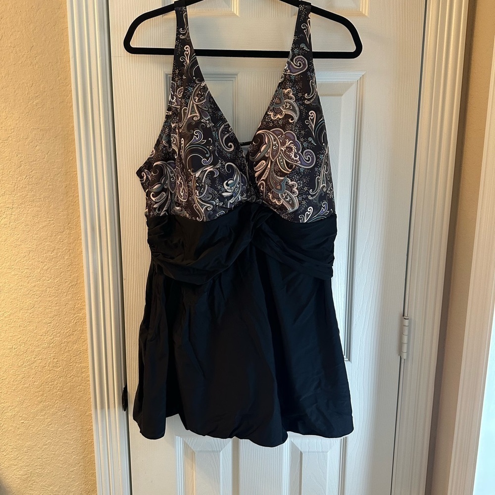 Black and Paisley Print bathing suit
